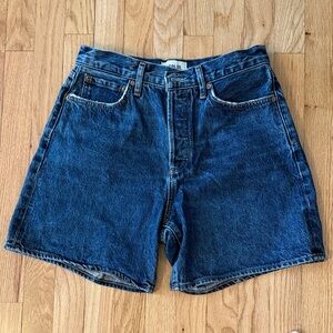 Agolde Dark Indigo High-Rise Denim Shorts